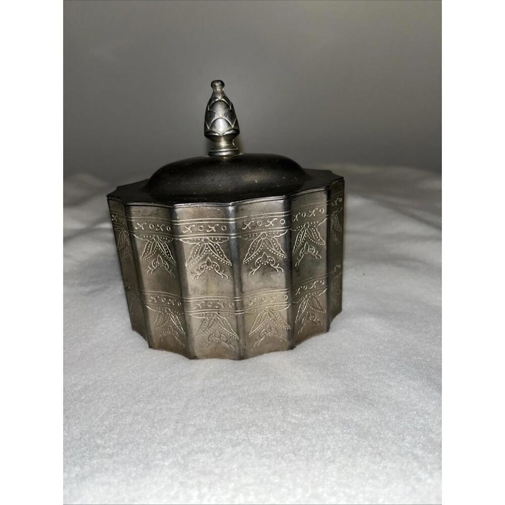 Godinger Silver Art Co LTD Silver Plated Jewelry Box Velvet Lined 5" VTG 1991